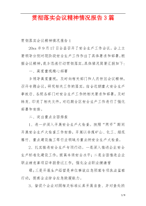 贯彻落实会议精神情况报告3篇