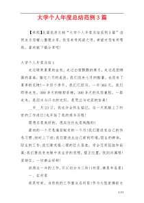 大学个人年度总结范例3篇