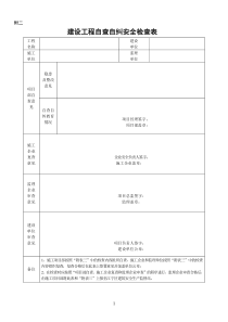 建筑工程自查自纠安全检查表
