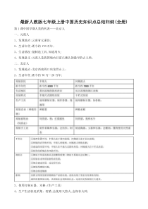 人教版七年级上册中国历史知识点总结归纳(全册)