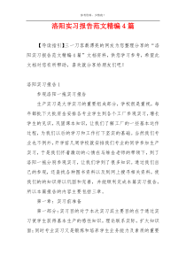 洛阳实习报告范文精编4篇