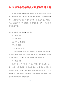 2023年同学周年聚会方案策划通用5篇