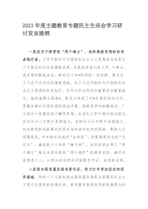 2023年度主题教育专题民主生活会学习研讨发言提纲