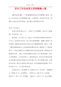 店长工作总结范文范例精编4篇