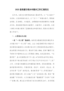 2023县党建引领乡村振兴工作汇报范文