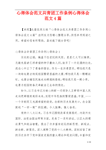 心得体会范文共青团工作条例心得体会范文4篇