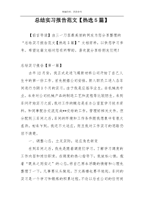 总结实习报告范文【热选5篇】
