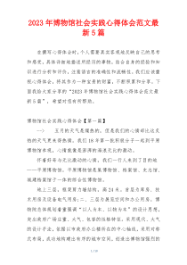 2023年博物馆社会实践心得体会范文最新5篇