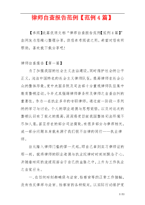 律师自查报告范例【范例4篇】