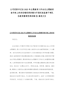 公司党委书记在2023年主题教育工作会议主题教育读书班上的讲话稿党课讲稿与开展纪检监察干部队伍教