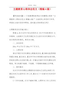 主题教育心得体会范文（精编4篇）