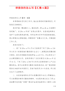举报信的怎么写【汇集4篇】