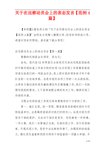 关于在巡察动员会上的表态发言【范例4篇】