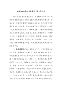 XX镇2023年工作总结及下步工作计划