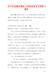关于在巡察反馈会上的表态发言【范例4篇】