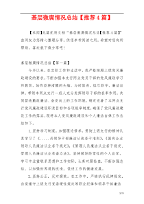 基层微腐情况总结【推荐4篇】