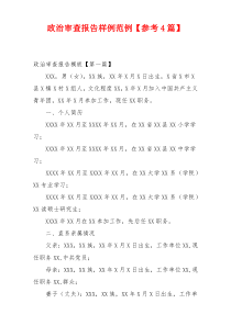 政治审查报告样例范例【参考4篇】