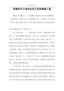 师德师风心得体会范文范例精编5篇