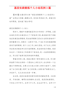 基层实践锻炼个人小结范例3篇