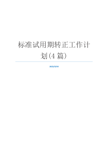 标准试用期转正工作计划(4篇)