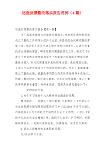 巡查反馈整改落实报告范例（4篇）