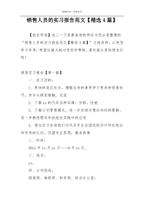 销售人员的实习报告范文【精选4篇】