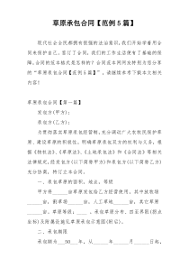 草原承包合同【范例5篇】