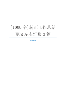 [1000字]转正工作总结范文左右汇集3篇