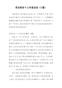 项目财务个人年度总结（5篇）
