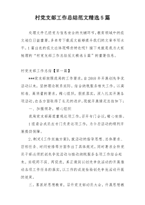 村党支部工作总结范文精选5篇