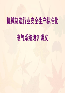 安全标准化-电气设施专业培训课件