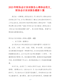 2023年财务会计实训报告心得体会范文_财务会计实训报告最新5篇