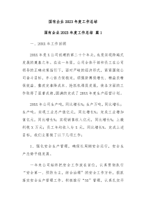 国有企业2023年度工作总结