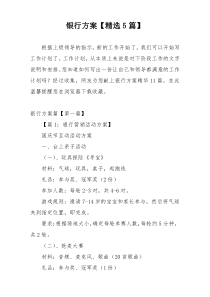 银行方案【精选5篇】