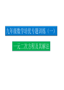 九年级培优专题训练(一)一元二次方程及其解法