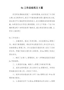 6s工作总结范文5篇