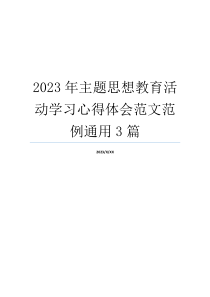 2023年主题思想教育活动学习心得体会范文范例通用3篇