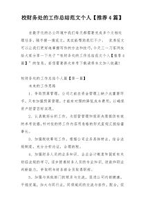 校财务处的工作总结范文个人【推荐4篇】