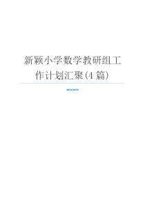新颖小学数学教研组工作计划汇聚(4篇)