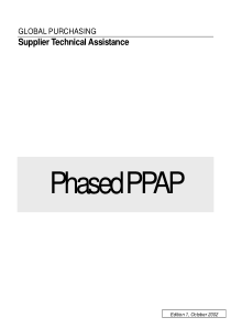 Phased Production Part Approval Process Phased PPA