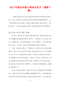 2023年就业实践心得体会范文（最新5篇）