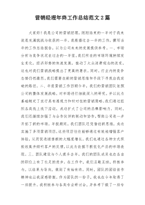 营销经理年终工作总结范文2篇