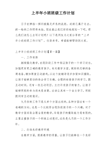 上半年小班班级工作计划