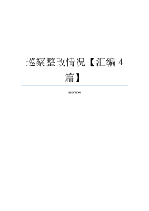 巡察整改情况【汇编4篇】