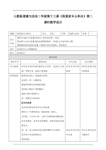 13、我爱家乡山和水 第二课时 教案