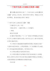 一个初中生的人生规划【范例4篇】