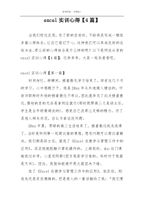 excel实训心得【4篇】