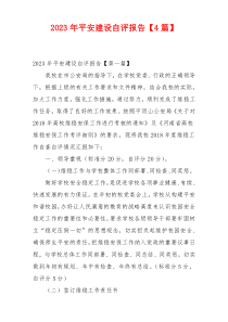 2023年平安建设自评报告【4篇】
