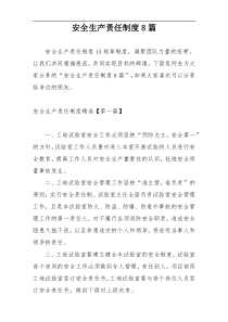 安全生产责任制度8篇