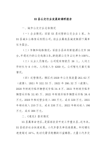 XX县公交行业发展的调研报告